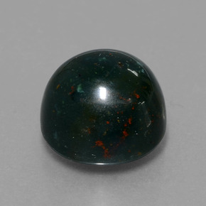 Pedra de sangue verde natural 8,14ct, corte redondo, opaco