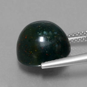 Pedra de sangue verde natural 8,14ct, corte redondo, opaco