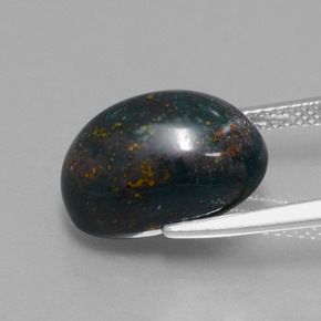 Pedra de sangue verde natural 8,99ct, corte oval, opaco