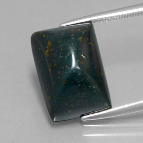Pedra de sangue verde natural 9,66ct, baguete, opaco