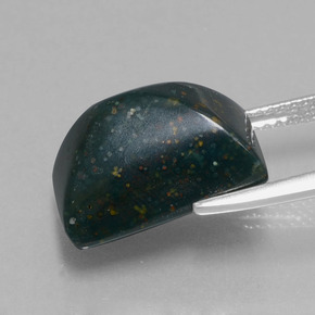 Pedra de sangue verde natural 9,66ct, baguete, opaco