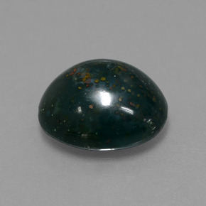 Pedra de sangue verde natural 5,20ct, corte oval, opaco