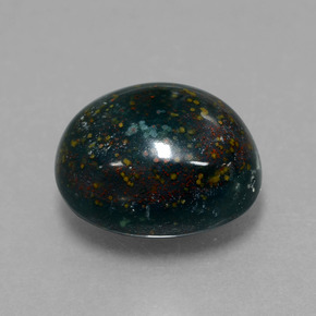 Pedra de sangue verde natural 6,89ct, corte oval, opaco