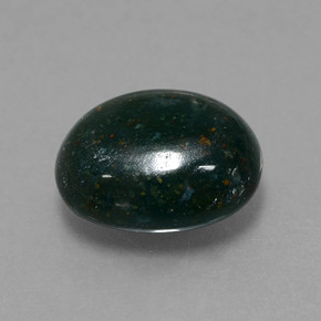 Pedra de sangue verde natural 5,82ct, corte oval, opaco