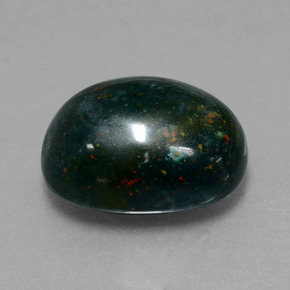 Pedra de sangue verde natural 7,75ct, corte oval, opaco