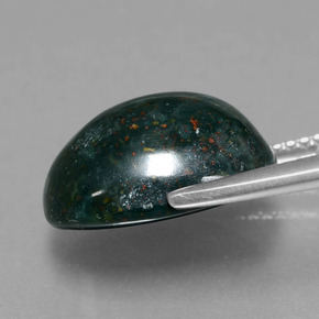 Pedra de sangue verde natural 7,75ct, corte oval, opaco