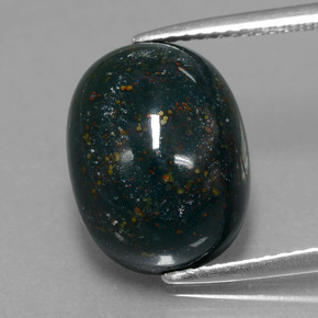 Pedra de sangue verde natural 9,10ct, corte oval, opaco