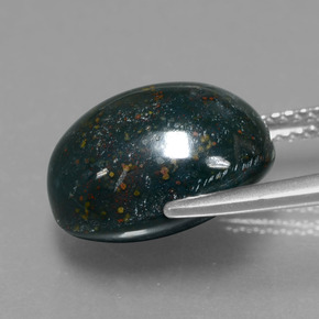 Pedra de sangue verde natural 9,10ct, corte oval, opaco