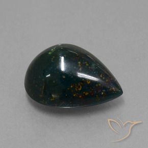 Pedra de Sangue Multicolorido Natural 8.65ct, Formato de pêra, Opaco