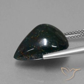Pedra de Sangue Multicolorido Natural 8.65ct, Formato de pêra, Opaco