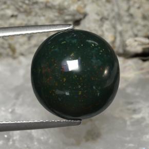 Pedra de sangue verde natural 11,27ct, corte redondo, opaco