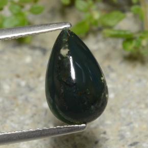 Pedra de Sangue Verde Natural 2.10ct, Formato de pêra, Opaco