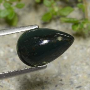 Pedra de Sangue Verde Natural 2.10ct, Formato de pêra, Opaco