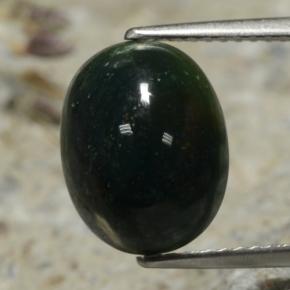 Pedra de Sangue Verde Multicolor Natural 3.63ct, Corte Oval, Opaco