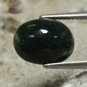 Pedra de Sangue Verde Multicolor Natural 3.63ct, Corte Oval, Opaco