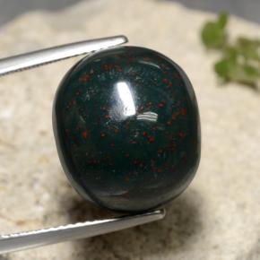 Pedra de Sangue Verde Multicolor Natural 22.90ct, Corte Oval, Opaco