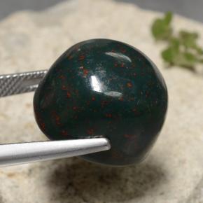 Pedra de Sangue Verde Multicolor Natural 22.90ct, Corte Oval, Opaco