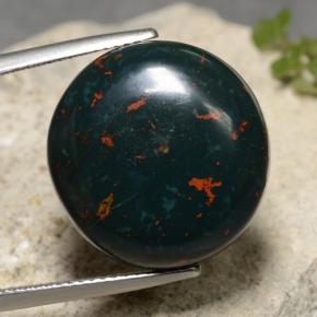 Pedra de sangue verde natural 19,71ct, corte oval, opaco