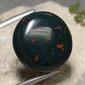 Pedra de sangue verde natural 19,71ct, corte oval, opaco