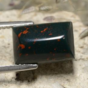 Pedra de sangue verde natural 4,62ct, baguete, opaco