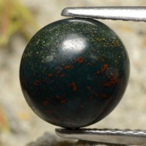 Pedra de sangue verde natural 2,69ct, corte redondo, opaco