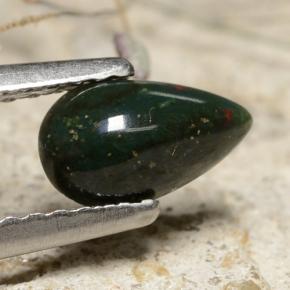 Pedra de Sangue Verde Natural 0.49ct, Formato de pêra, Opaco