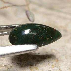 Pedra de Sangue Verde Natural 0.49ct, Formato de pêra, Opaco