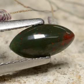 Pedra de Sangue Verde Natural 0.45ct, Marquesa, Opaco