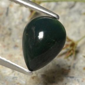 Pedra de Sangue Verde Natural 1.18ct, Formato de pêra, Opaco