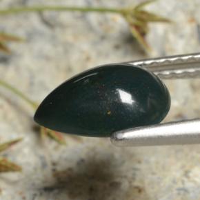 Pedra de Sangue Verde Natural 1.18ct, Formato de pêra, Opaco