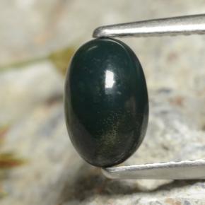 Pedra de sangue verde natural 1,01ct, corte oval, opaco