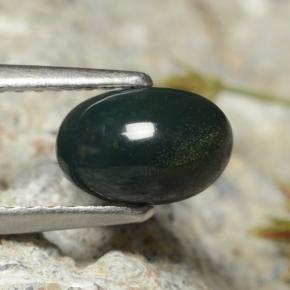 Pedra de sangue verde natural 1,01ct, corte oval, opaco