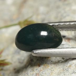Pedra de sangue verde natural 1,01ct, corte oval, opaco