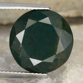 Pedra de sangue verde natural 11,25ct, corte redondo, opaco