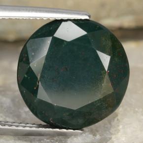 Pedra de sangue verde natural 11,25ct, corte redondo, opaco