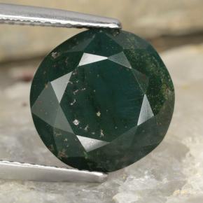 Pedra de sangue verde natural 7,11ct, corte redondo, opaco
