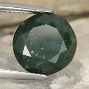 Pedra de sangue verde natural 7,11ct, corte redondo, opaco