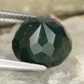 Pedra de sangue verde natural 7,11ct, corte redondo, opaco