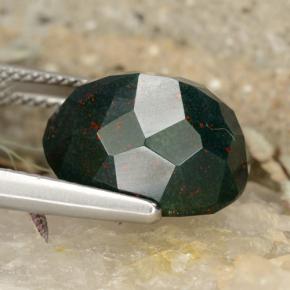 Pedra de sangue verde natural 8,22ct, corte oval, opaco