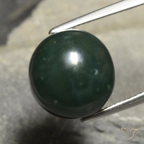 13.42ct Natural verde escuro Pedra de Sangue, Redondo, Opaco