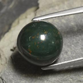 Pedra de sangue verde natural 8,82ct, corte redondo, opaco