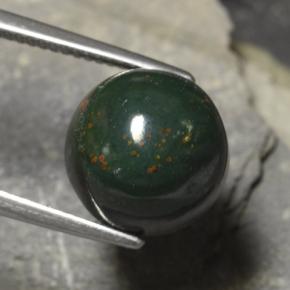 Pedra de sangue verde natural 8,82ct, corte redondo, opaco