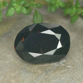 Pedra de sangue verde natural 6,53ct, corte oval, opaco