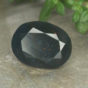 Pedra de sangue verde natural 4,56ct, corte oval, opaco