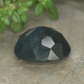 Pedra de sangue verde natural 4,56ct, corte oval, opaco