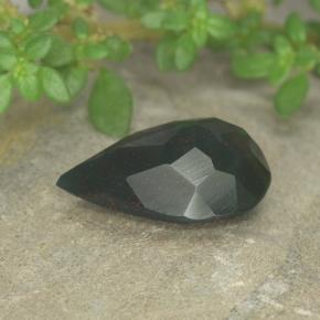 Pedra de sangue verde natural 2,44ct, formato de pêra, opaco