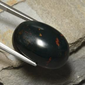Pedra de sangue verde natural 25,89ct, corte oval, opaco