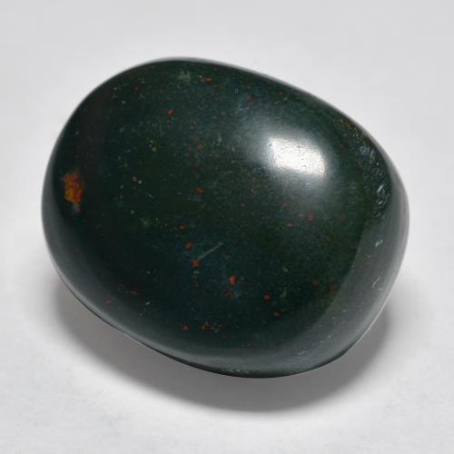 Pedra de sangue verde natural 22,33ct, corte oval, opaco