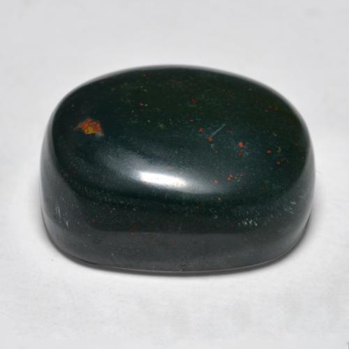 Pedra de sangue verde natural 22,33ct, corte oval, opaco