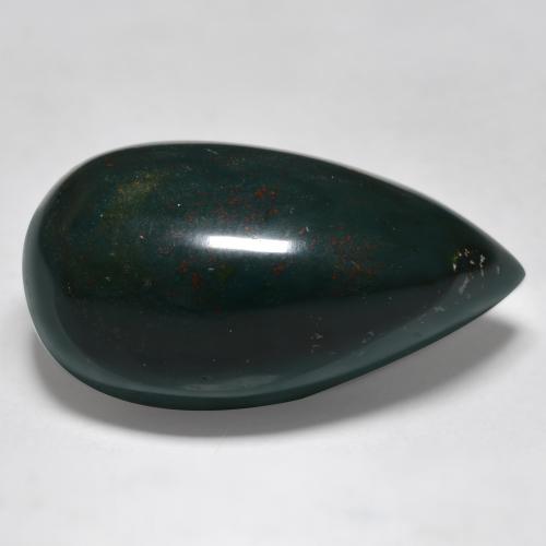 Pedra de Sangue Verde Multicolor Natural 26.56ct, Formato de pêra, Opaco